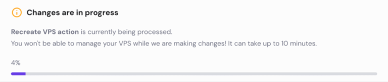 VPS 재생성 진행 바 표시