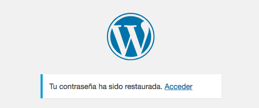 Un mensaje de cambio de contrase&ntilde;a exitoso.