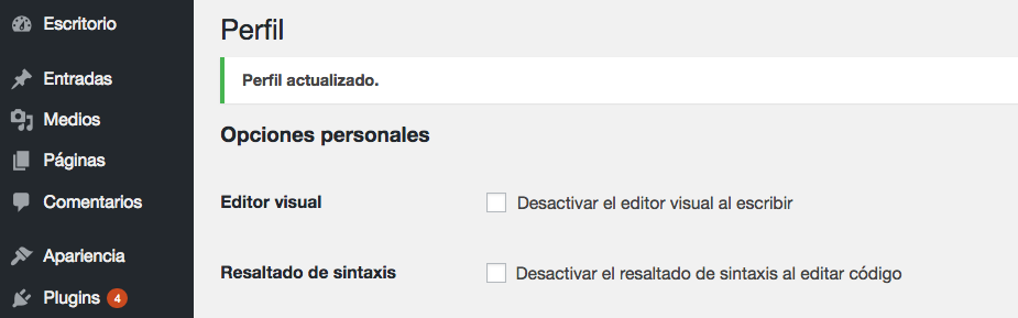 Un mensaje de actualizaci&oacute;n.