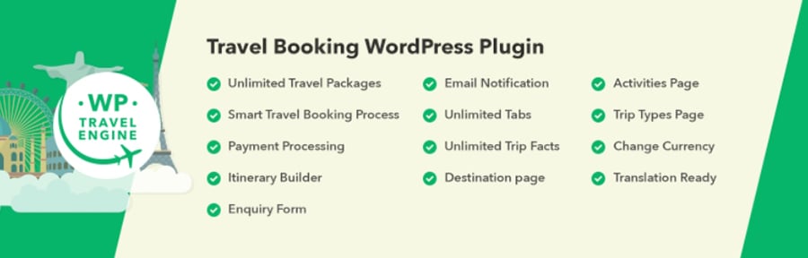 El plugin WP Travel Engine.