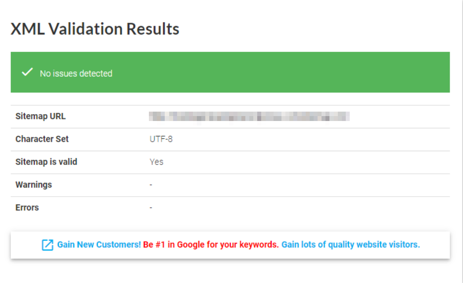 Mensaje de sitemap v&aacute;lido