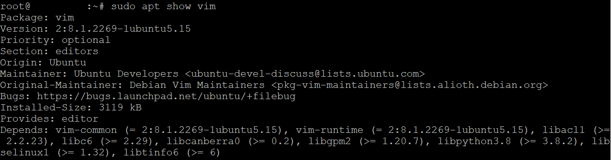 Uso de un paquete Vim en Ubuntu