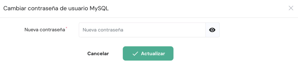 Cambiar contraseña en MySQL