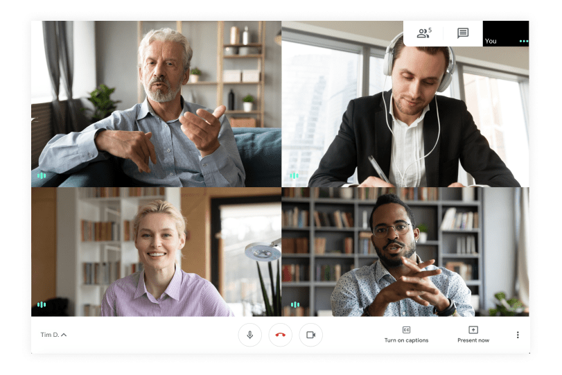 Face to face video call using Google Workspace and Google Meets