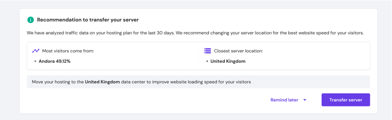 hpanels a Transfer recommendation feature