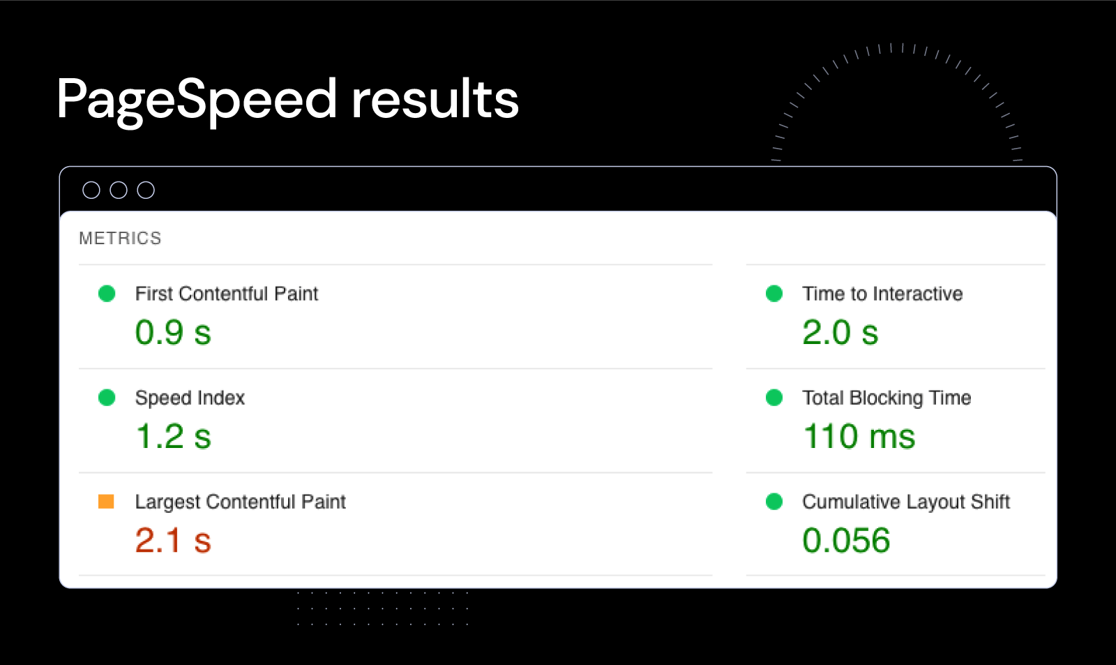 The PageSpeed Insights results of Tomas' website after being optimized