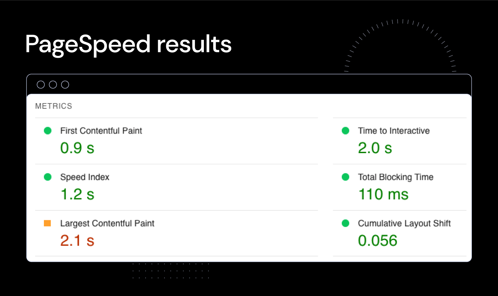 The PageSpeed Insights results of Tomas' website after being optimized