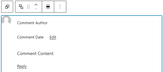 Comment query loop block in the WordPress 6.0 editor.