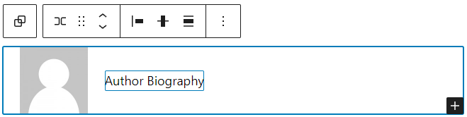 Avatar and author biography blocks on the site editor.