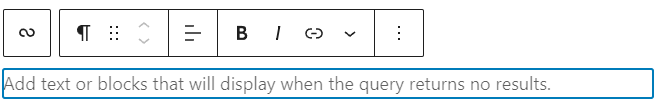 No results block on the site editor.