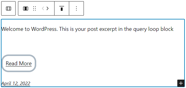 Read more block on the site editor.