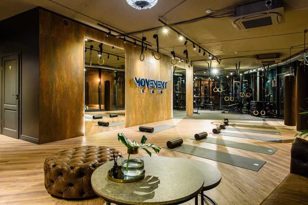 The interior of Movement Lab, a boutique fitness studio.