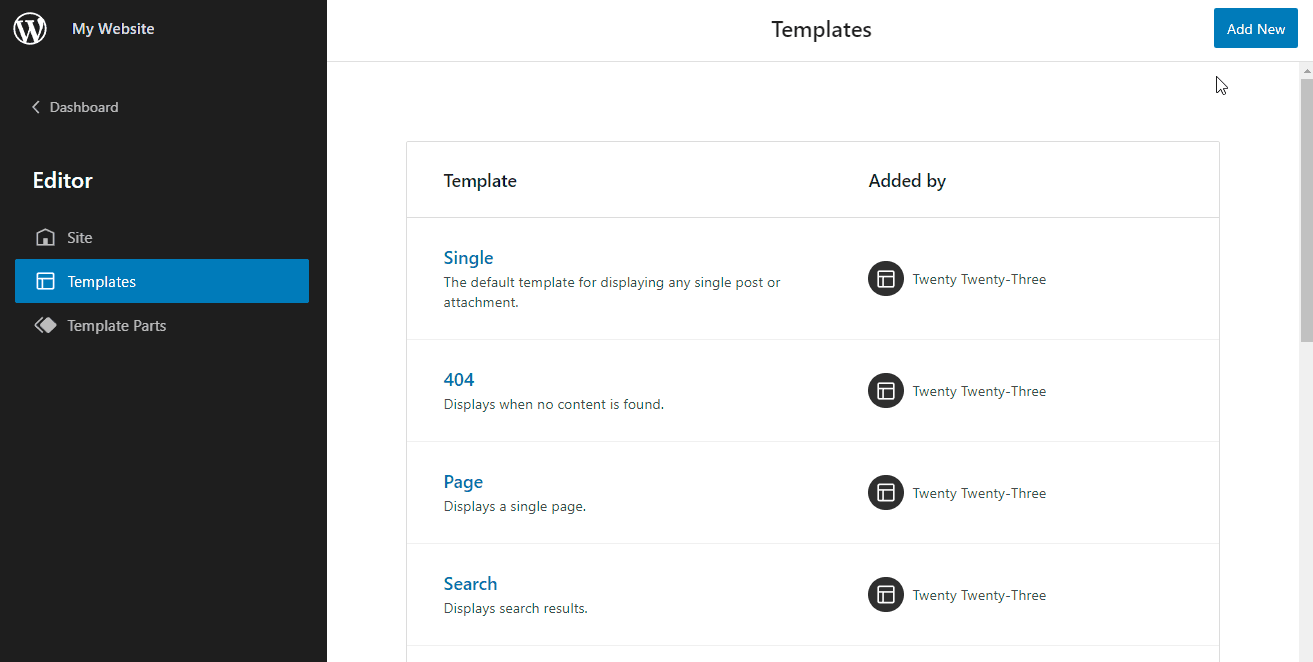 Adding a new author template with pre-defined patterns