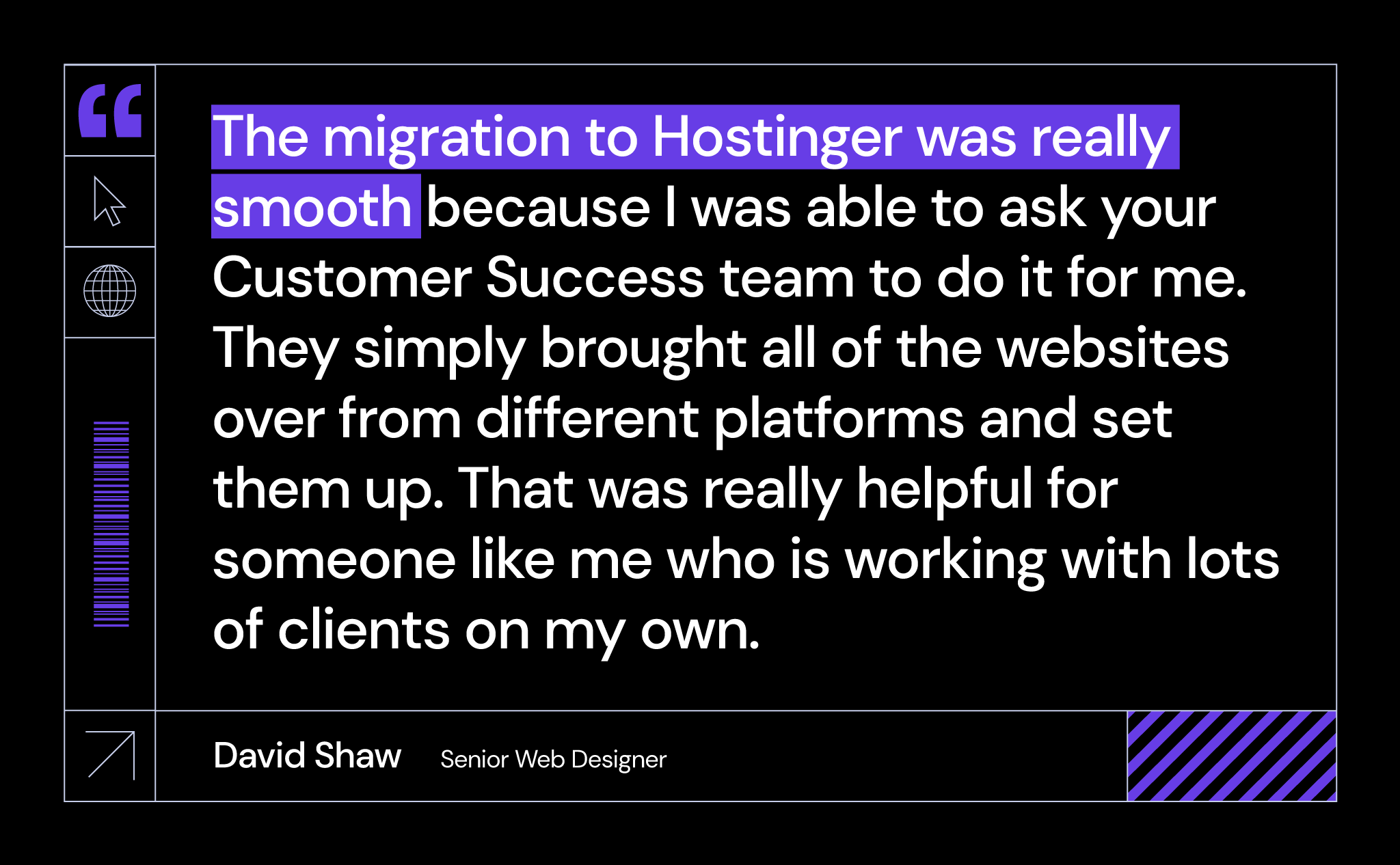 David Shaw of Creative Graphics UK sharing his positive migration experience to Hostinger's services