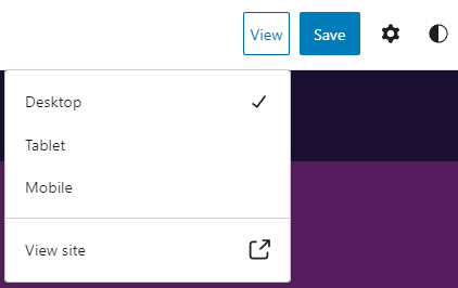 The View button that will open the preview options