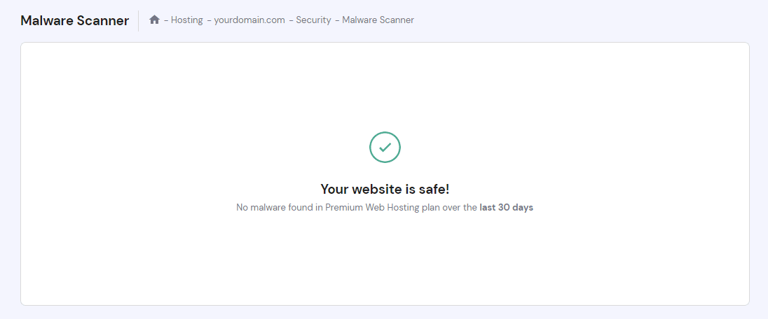 The Malware Scanner feature on hPanel