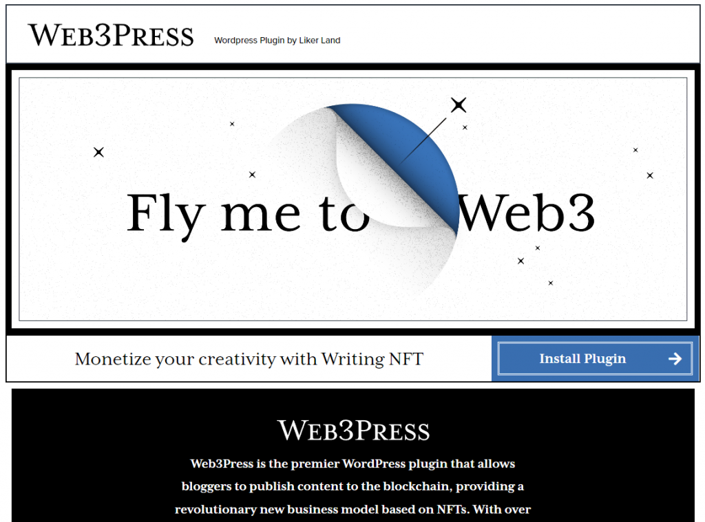 homepage of Web3Press's website