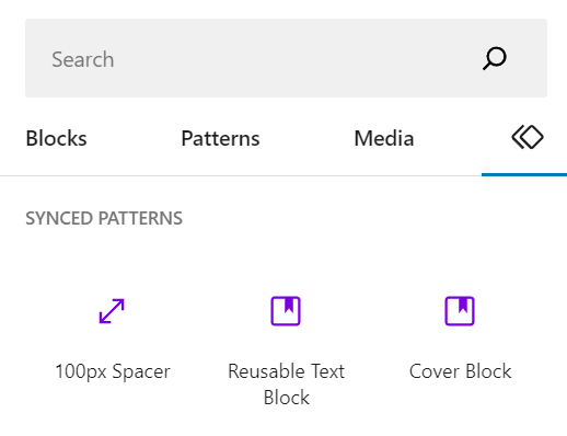 Synced pattern options that replace reusable blocks