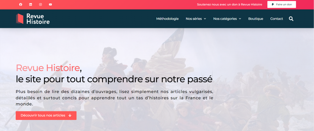 la page d'accueil du site de la Revue Histoire