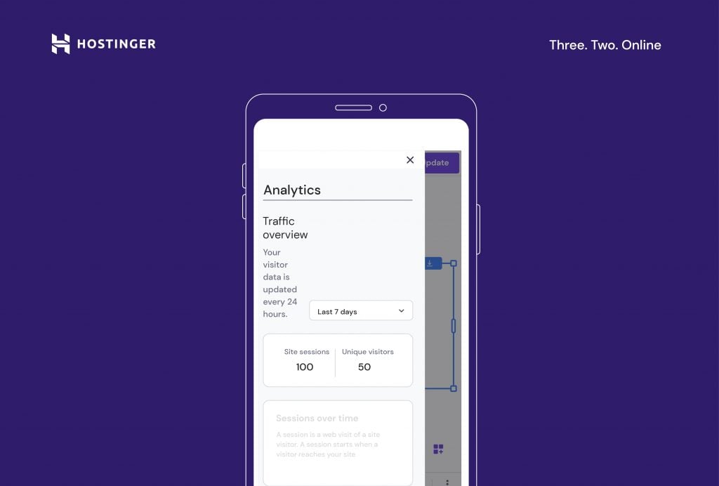 Hostinger Website Builder Mobile Editor Analytics feature.