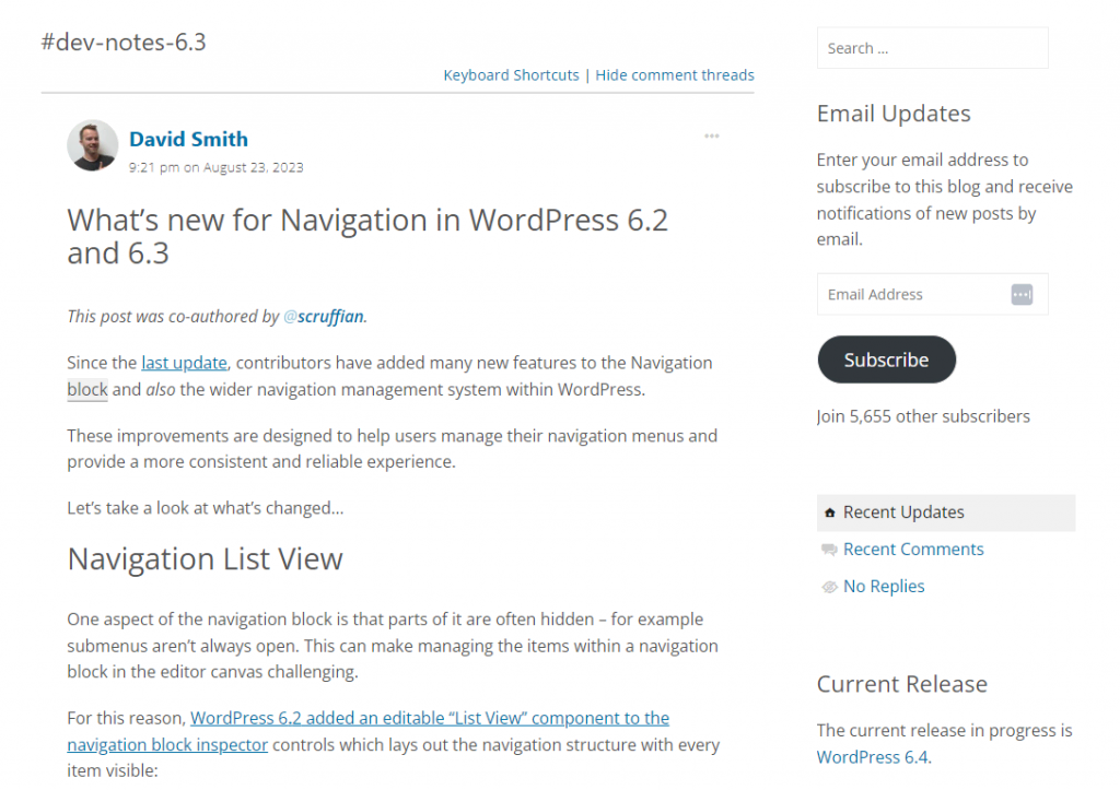 WordPress 6.3 developer notes
