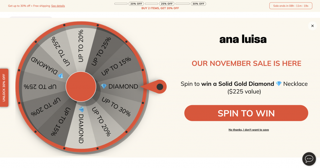 Ana Luisa's Black Friday lucky wheel