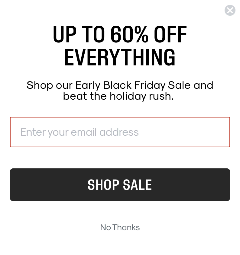 An incentive example for your Black Friday sale