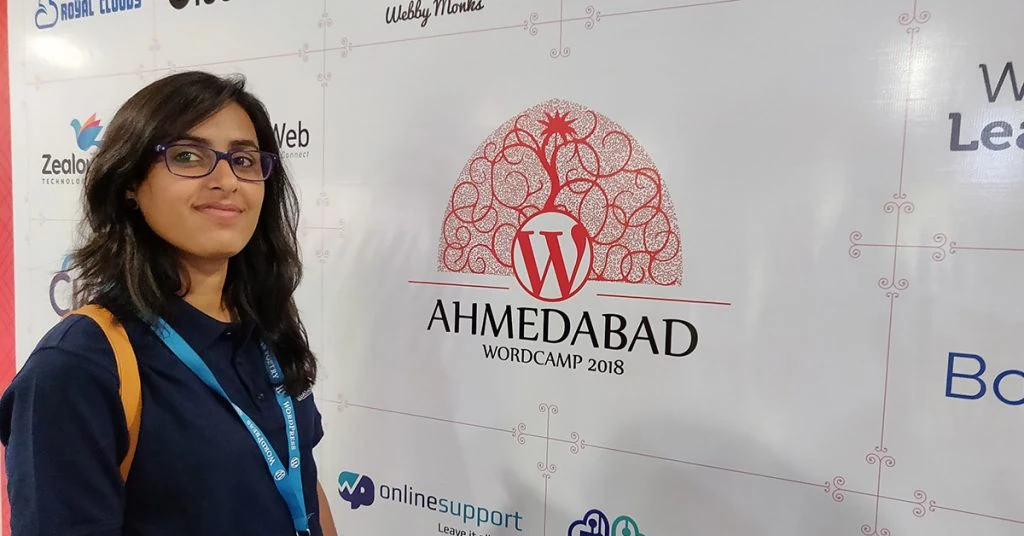 Pooja Derashri at WordCamp Ahmedabad 2018