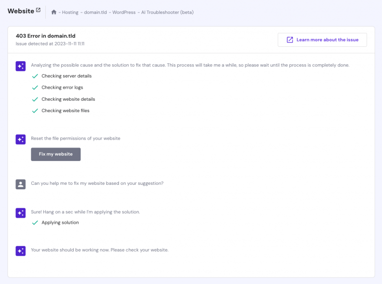 WordPress AI Troubleshooter Detects and Fixes Website Errors