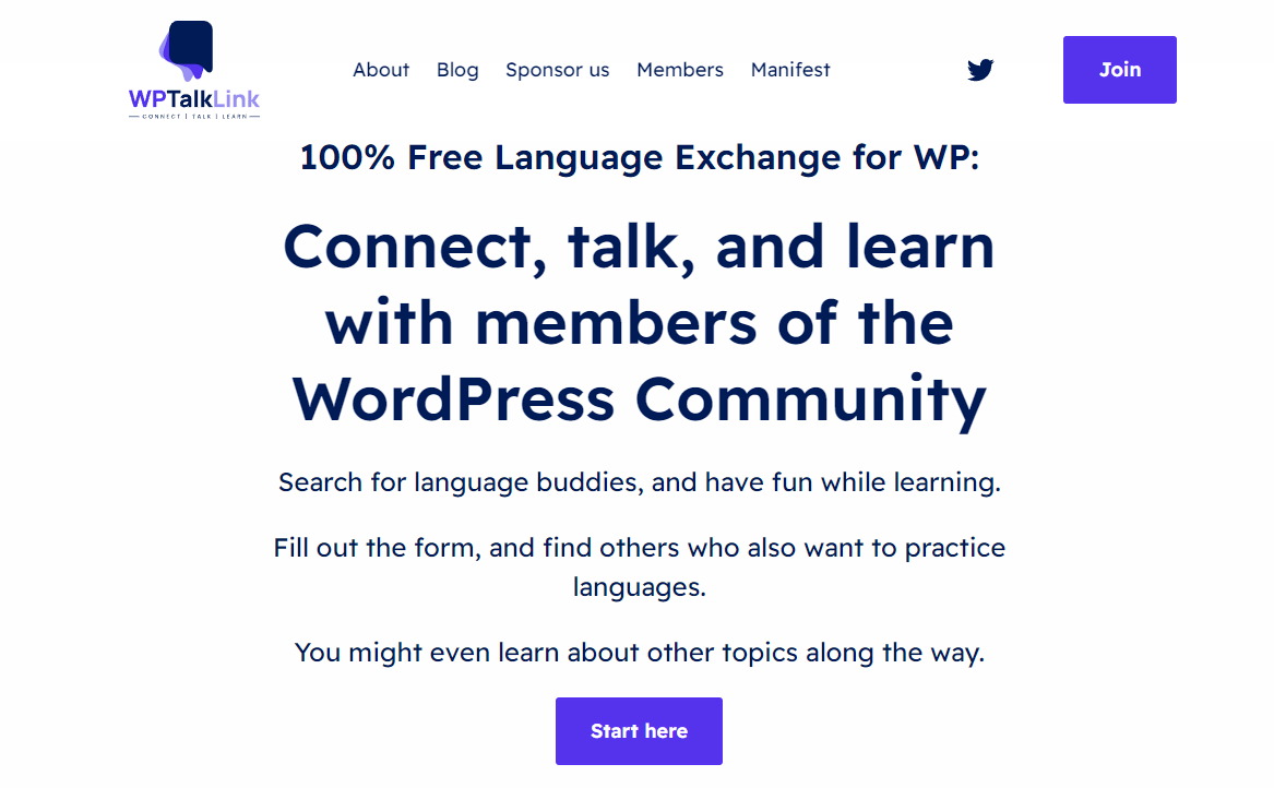 Site web de WP Talk Link