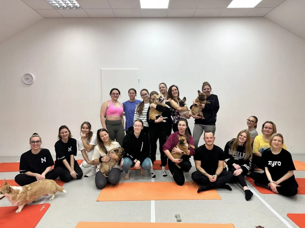 Hostinger employees joining Woof Yoga