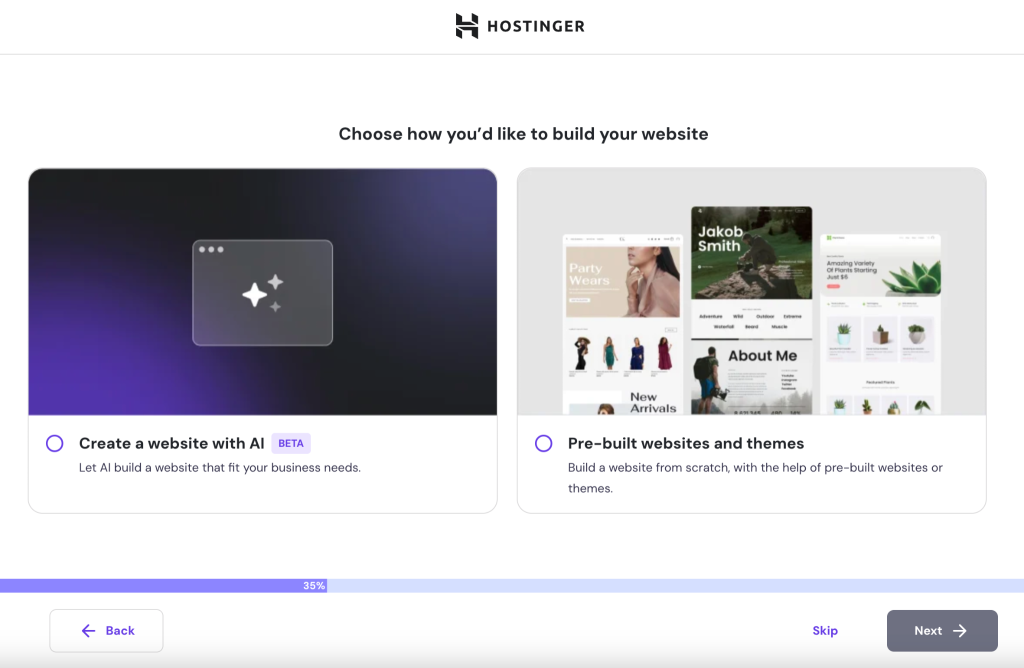 Create a website with AI.
