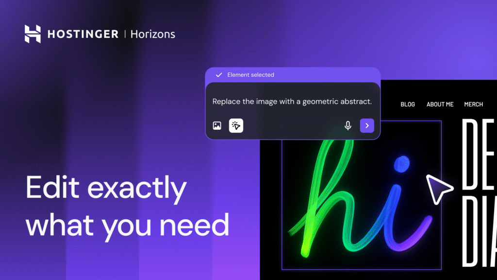 Hostinger Horizons tames AI to give you full control
