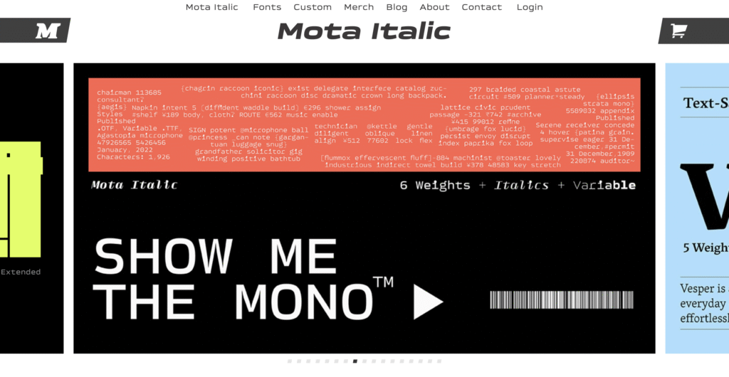 Mota Italic's main website