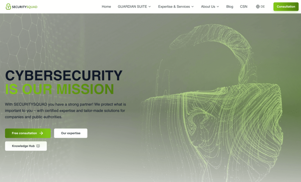 Homepage of SECURITYSQUAD