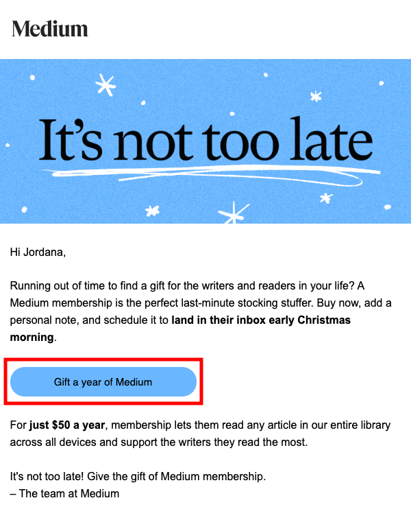 exemplo de cta em email marketing