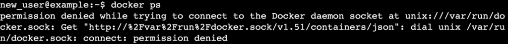 Erro de permissão ao executar comando Docker sem sudo no Ubuntu.