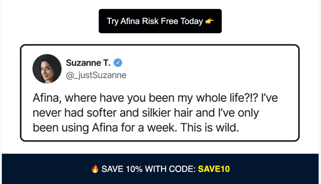 campanha de email marketing da afina