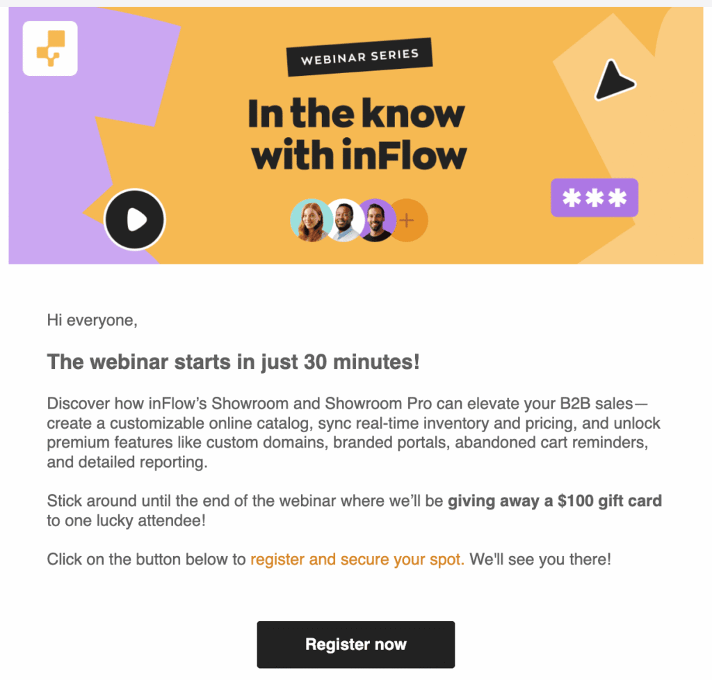 campanha de email marketing da inflow