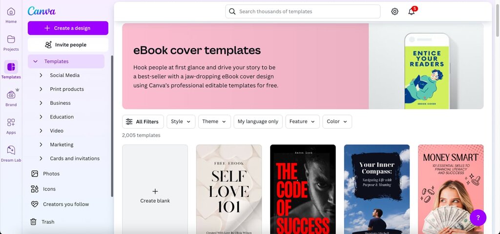 templates para ebooks no canva