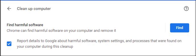 opção de limpeza no google chrome