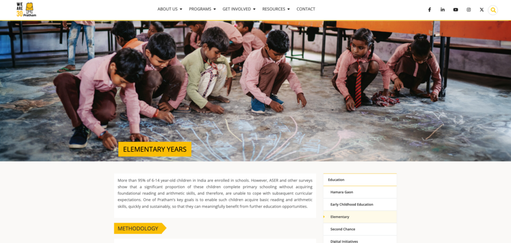 site institucional da pratham