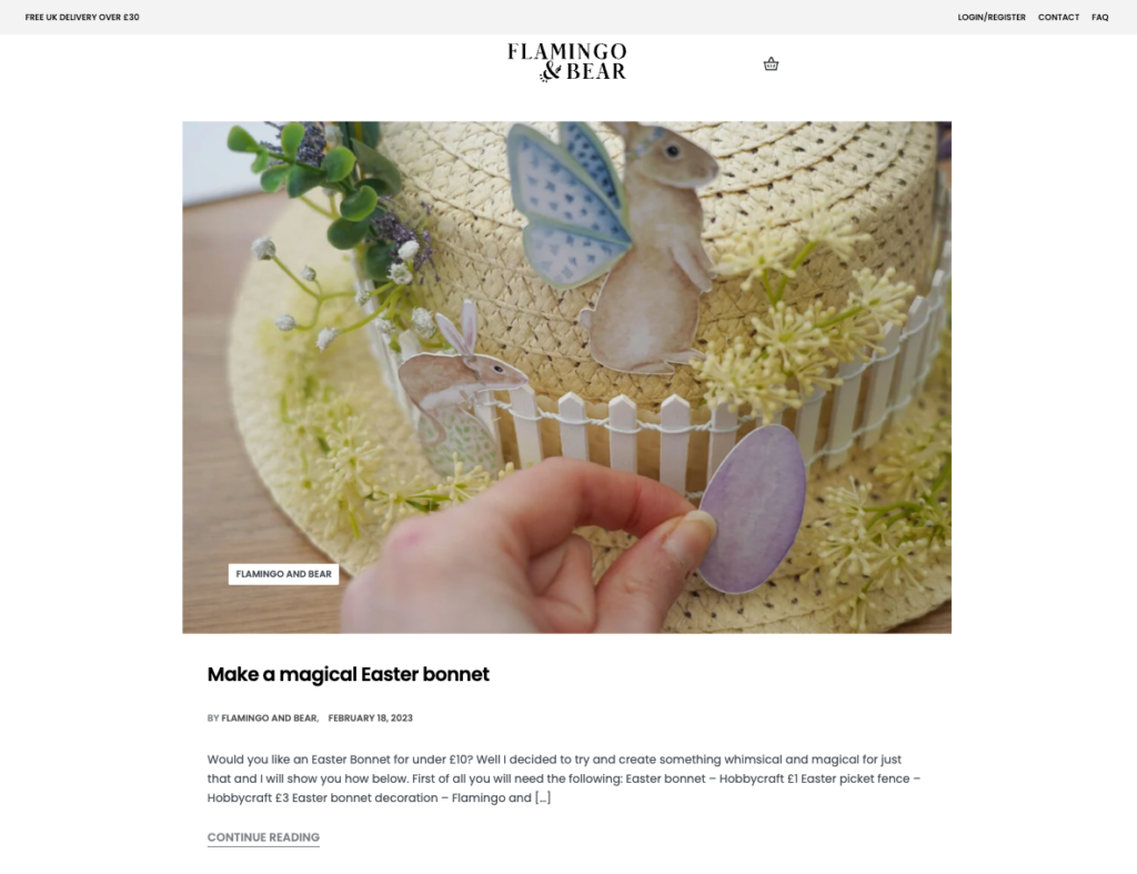 Página do blog Flamingo and Measure