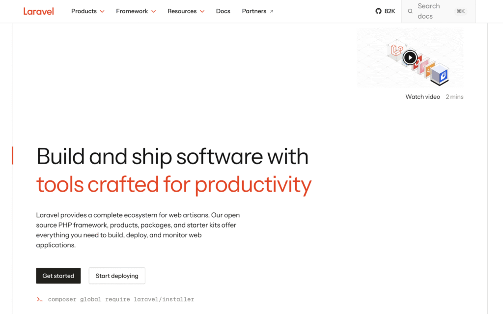 P&aacute;gina inicial oficial do Laravel