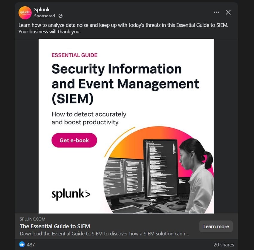 Um exemplo de an&uacute;ncio do Facebook no feed principal.