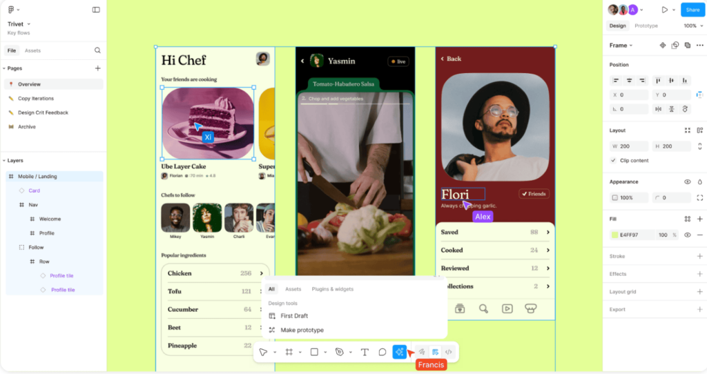 Captura de tela que mostra a interface do usu&aacute;rio da ferramenta Figma.