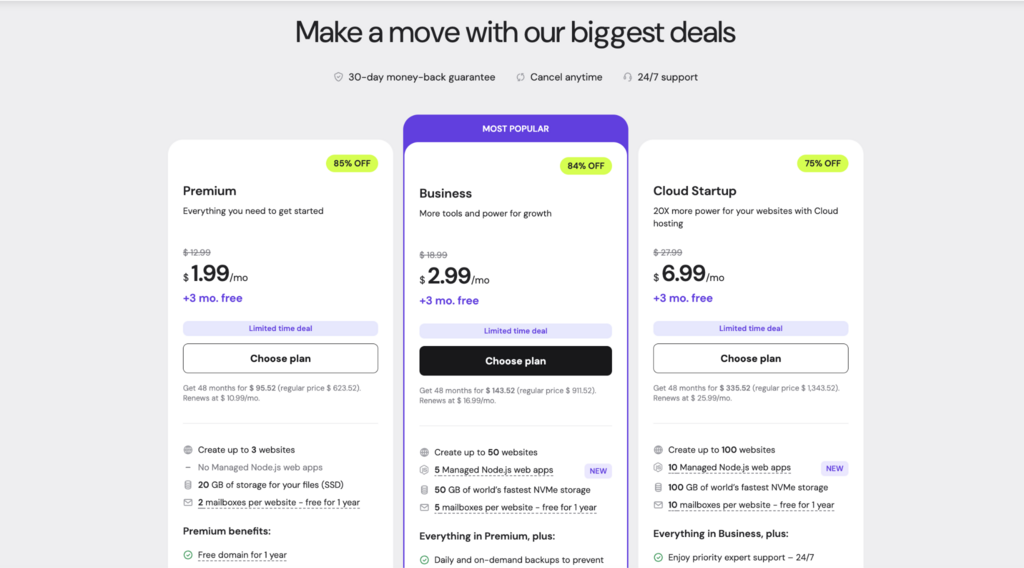Compara&ccedil;&atilde;o de hospedagem web da Hostinger