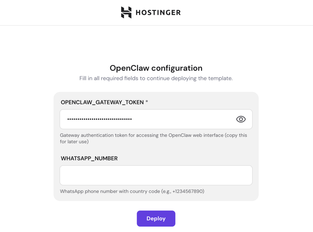 Painel de configura&ccedil;&atilde;o do OpenClaw