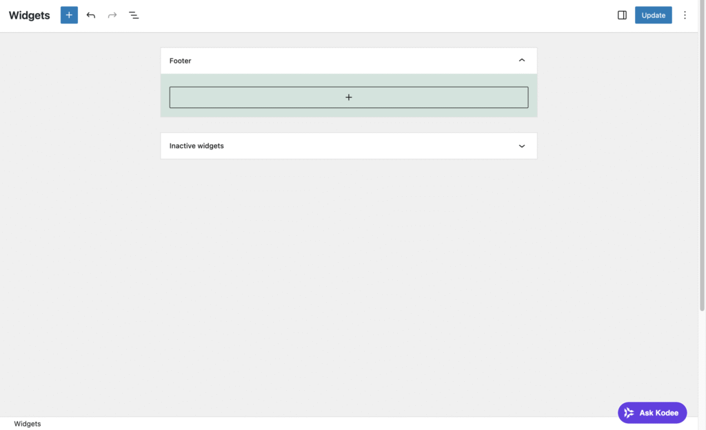 A &aacute;rea de Widgets em um tema cl&aacute;ssico do WordPress