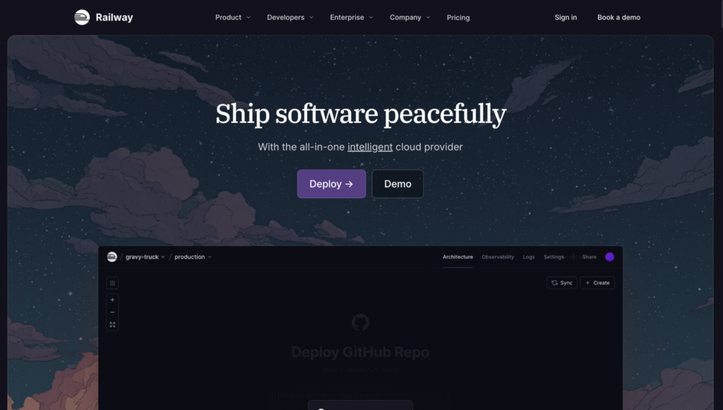 P&aacute;gina inicial da Railway